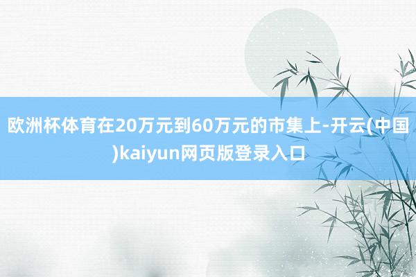 欧洲杯体育在20万元到60万元的市集上-开云(中国)kaiyun网页版登录入口