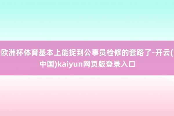 欧洲杯体育基本上能捉到公事员检修的套路了-开云(中国)kaiyun网页版登录入口