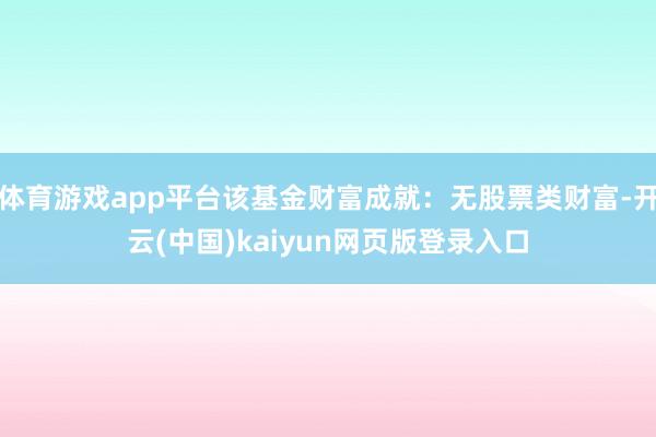 体育游戏app平台该基金财富成就：无股票类财富-开云(中国)kaiyun网页版登录入口