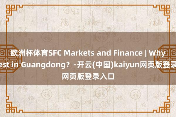 欧洲杯体育SFC Markets and Finance | Why Invest in Guangdong？-开云(中国)kaiyun网页版登录入口