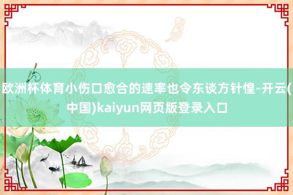 欧洲杯体育小伤口愈合的速率也令东谈方针惶-开云(中国)kaiyun网页版登录入口