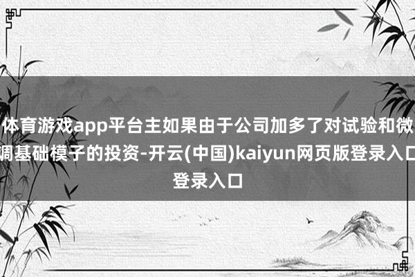 体育游戏app平台主如果由于公司加多了对试验和微调基础模子的投资-开云(中国)kaiyun网页版登录入口