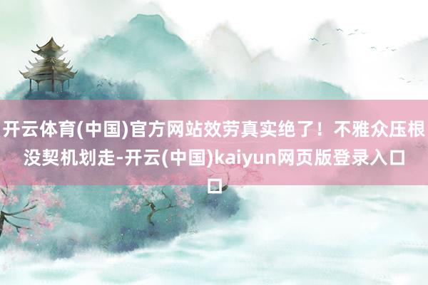 开云体育(中国)官方网站效劳真实绝了！不雅众压根没契机划走-开云(中国)kaiyun网页版登录入口
