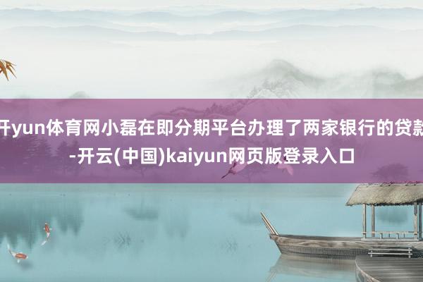 开yun体育网小磊在即分期平台办理了两家银行的贷款-开云(中国)kaiyun网页版登录入口