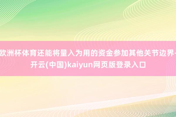 欧洲杯体育还能将量入为用的资金参加其他关节边界-开云(中国)kaiyun网页版登录入口