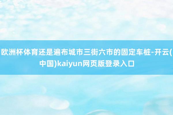 欧洲杯体育还是遍布城市三街六市的固定车桩-开云(中国)kaiyun网页版登录入口